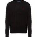 Ralph Lauren for man. 710775885012 Cotton jumper in black ecru knitted jersey (XS), Casual