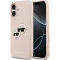 Karl Lagerfeld iPhone 17 Double Heads MagSafe-deksel i flytende silikon - Rosa