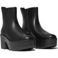 FitFlop for woman. E4Z-090 Platform Leather Ankle Boots black (38), 3 to 5 cm, Zip, Casual