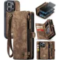 CASEME iPhone 15 Pro 2-i-1 Multifunksjonell Lommebok-deksel - Brun