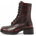 Art for woman. 1128712F4003_008 Leather Ankle Boots 1287 Warsaw maroon (39), 3 to 5 cm, Zip, Casual