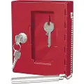 Wedo Notschlüsselkasten rot mit Klöppel, Stål, Rød, 1 kroker, Nøkler, 120 x 40 x 150 mm