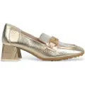 Hispanitas for woman. CHV254082 Golden Hanoi Leather Moccasins (36), 3 to 5 cm, None, Casual, Party