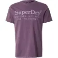 Superdry for man. M1012015A Tonal T-shirt with lilac Venue logo (S), Casual, Purple, Cotton, Short sleeve