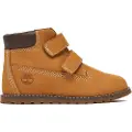 Timberland for boy. TB1A127M2311 Brown Poley Pine Leather Ankle Boots (23), Flat, Velcro, Casual, children's fashion