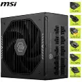 MSI MAG A1000GLS PCIE5 Strømforsyning (PSU) - 1000 Watt - 135 mm - ATX 3.1 - 80 Plus Gold sertifisert