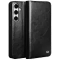Qialino Samsung Galaxy S25 FE Classic Lommebok-deksel I Lær - Svart