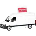 Herpa 013475 H0 Lastbiler model Mercedes Benz Sprinter 18 kasse højtag, hvid