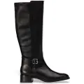 Wonders for woman. D-1802 Bonjour leather boots black (36), Flat, Zip, Casual