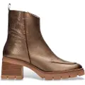 Hispanitas for woman. HI243638 Leather Ankle Boots Basalt bronze (37), 3 to 5 cm, Zip, Casual