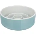 Trixie Slow Feeding Ceramic Bowl 0.45 l/ø 14 cm grey/blue