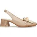 Hispanitas for woman. HV253945 Beige Hanoi Leather Sandals (36), 3 to 5 cm, None, Casual