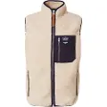Superdry for man. M5012160A Beige fleece waistcoat (L), Casual, Polyester