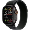 Apple Watch Ultra 2 - 49 mm - svart titan - smartklokke med Trail Loop - nylonvev - svart - båndbredde: S/M - 64 GB - LTE, Wi-Fi 4, UWB, Bluetooth - 4G - 61.8 g