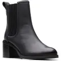 Clarks for woman. 26179551 Chamberly Top leather ankle boots black (36), 5 to 8 cm, None, Casual