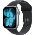 Apple Watch Series 11 GPS + Cellular 46mm Space Grey Aluminium Case with Black Sport Band - M/L