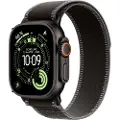 Apple Watch Ultra 3 - 49 mm - svart titan - Ja smartklokke med Trail Loop - nylonvev - svart/Kull - båndbredde: M/L - 64 GB - LTE, NFC, Wi-Fi 4, UWB, Bluetooth - 5G - 61.8 g