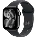Apple Watch Series 11 GPS + Cellular 42mm Jet Black Aluminium Case with Black Sport Band - S/M