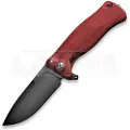 Lionsteel SR-11 Aluminum Chemical Black foldekniv, rød