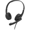 Hama HS-USB250 V2 On-Ear Office-hodesett med USB-kontakt - Svart