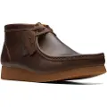 Clarks Shoes for man. 26172822 Leather ankle boots WallabeeEVO BT brown (45), Flat, Laces, Casual