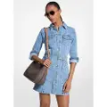 Michael Kors for woman. MF5838VJZD Belted Denim mini dress blue (L), Casual, Cotton, Long sleeve