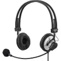 Deltaco headset med mikrofon og volumkontroll 2m kabel