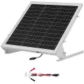 Vevor 20W 12V solcellebatteri vedlikeholdslader, mono solcellepanel batterilader med innebygd MPPT-kontroller og justerbar monteringsbrakett, IP65 vanntett for bil båt bobil tilhenger hustak