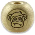 Audacious Concept Wise Monkeys Bead - Brass - Stonewashed