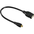 Hama USB 2.0 Adapter Cable - USB-kabel - USB (hunn) til Micro-USB type B (hann) - 15 cm - svart - for Samsung Galaxy S II
