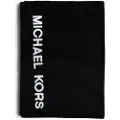Michael Kors for man. MKMC542078 Black logo scarf (OSFA), Casual, Acrylic
