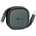 Goobay uttrekkbar USB-C-kabel - 1m, 15W - svart