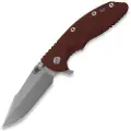 Hinderer 3.5 XM-18 Harpoon Spanto foldekniv, Magnacut, Stonewash Blue, rød