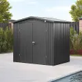 PRIMEYARD 210x150 cm redskapsbod, umbragrå metallic