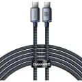 Baseus Crystal Shine USB-C / USB-C Kabel CAJY000701 - 2m - Svart