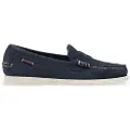 Sebago for man. 7111MSW Dan Boat Leather Loafers navy (41), Blue, Flat, None, Casual