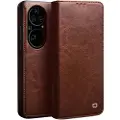 Qialino Classic Huawei P50 Lommebok-deksel I Lær - Brun