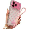 Mtp Products iPhone 17 Pro Max PC / TPU-deksel med linsefilm og stropp - Polka Dot - Rosa