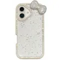 Mtp Products iPhone 16 Sløyfe- og Strass-epoksy deksel - hvit