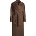 Max Mara for woman. 2525016102600 Chocolate Resin Coat (44), Brown, Casual, Wool