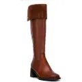Carmela for woman. 16269101-CAMEL Leather Boots 162691 brown (38), 3 to 5 cm, Zip, Casual, Classic
