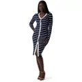 GUESS for woman. W5YK98Z2YK2 Blue striped dress (M), Velvet, Short sleeve