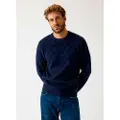 GUESS for man. M5BR19Z0470 Navy embossed jacquard logo jumper (XL), Blue, Casual, Wool