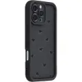Mtp Products iPhone 16 Pro Max støtsikkert TPU-deksel med hjertemønster og forhøyede kanter - svart