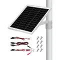 Vevor 20W 12V solcellepanelbatterilader, solcellebatteri-vedlikeholder med innebygd kontroller og mastefeste, IP65 vanntett for port, gjerde, gård, plen (passer til 40 mm-68 mm stolper)