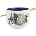 Just Funky Attack On Titan With Chopsticks Survey Corps 414ml Ramenskål