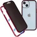 Mtp Products iPhone 15 Plus Magnetisk Deksel med Personvernherdet Glass - Röd