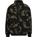 Urban Classics Oversized Pattern Teddy Troyer Half-Zip Fleecegenser svart