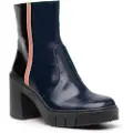 Art for woman. 1197413EM003_0MU Leather Ankle Boots 1974 Berna navy (40), 5 to 8 cm, Zip, Casual