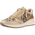 Carmela for woman. 16265301-BEIGE Brown leather trainers 162653 (37), 3 to 5 cm, Laces, Casual
